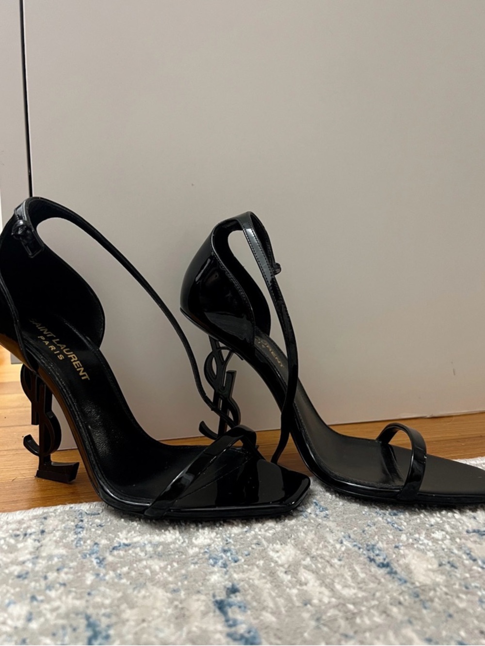 Saint Laurent Opyum YSL Heel Sandals Black Patent – Worn Once - Picture 2 of 6